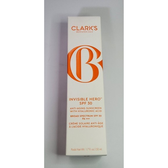Clarks Botanicals Invisible Hero SPF 30 Anti-Aging Suncreen Hyaluronic 1.7oz